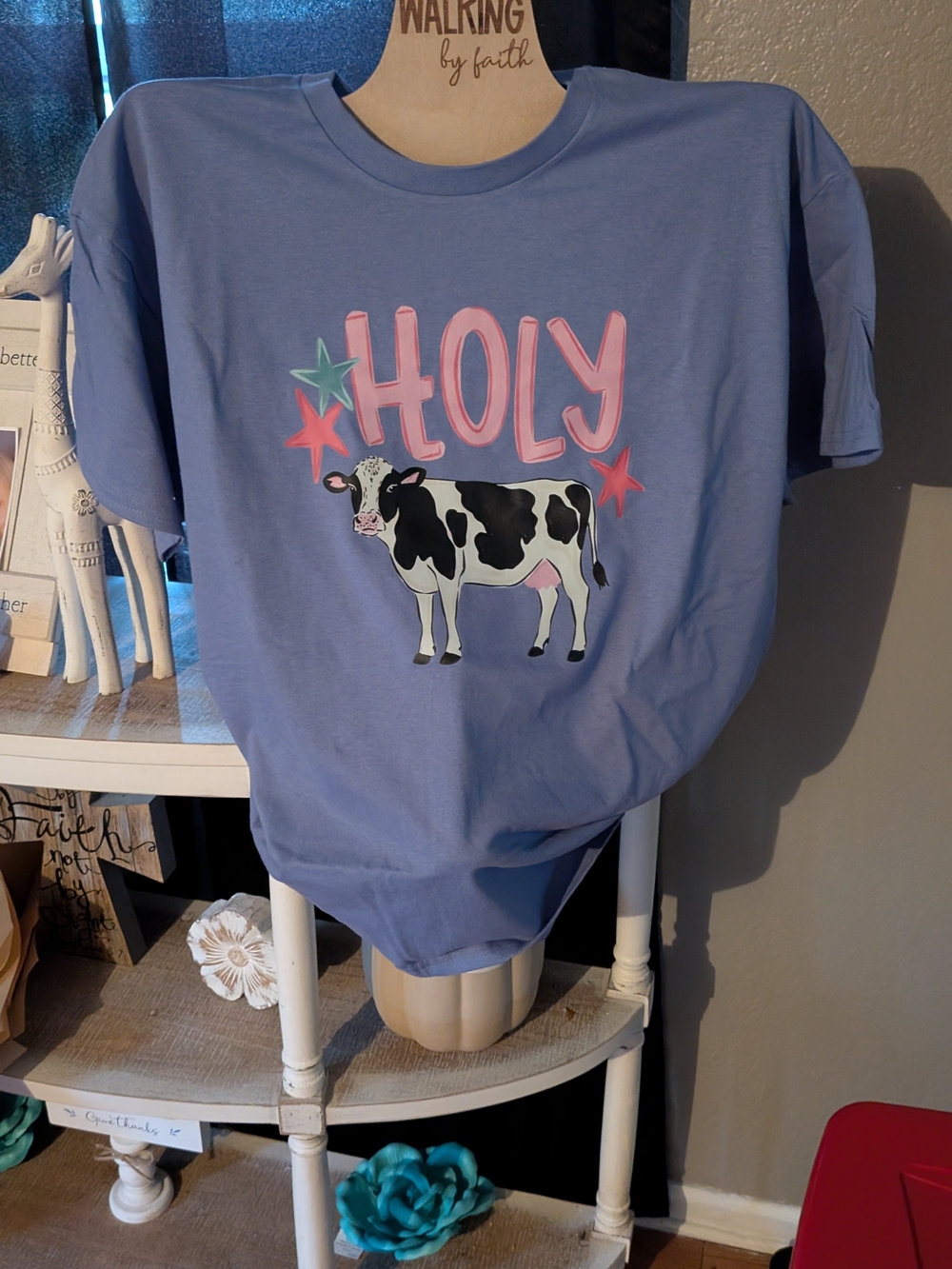 Gildan Light Purple 'HOLY' Cow Graphic Tee